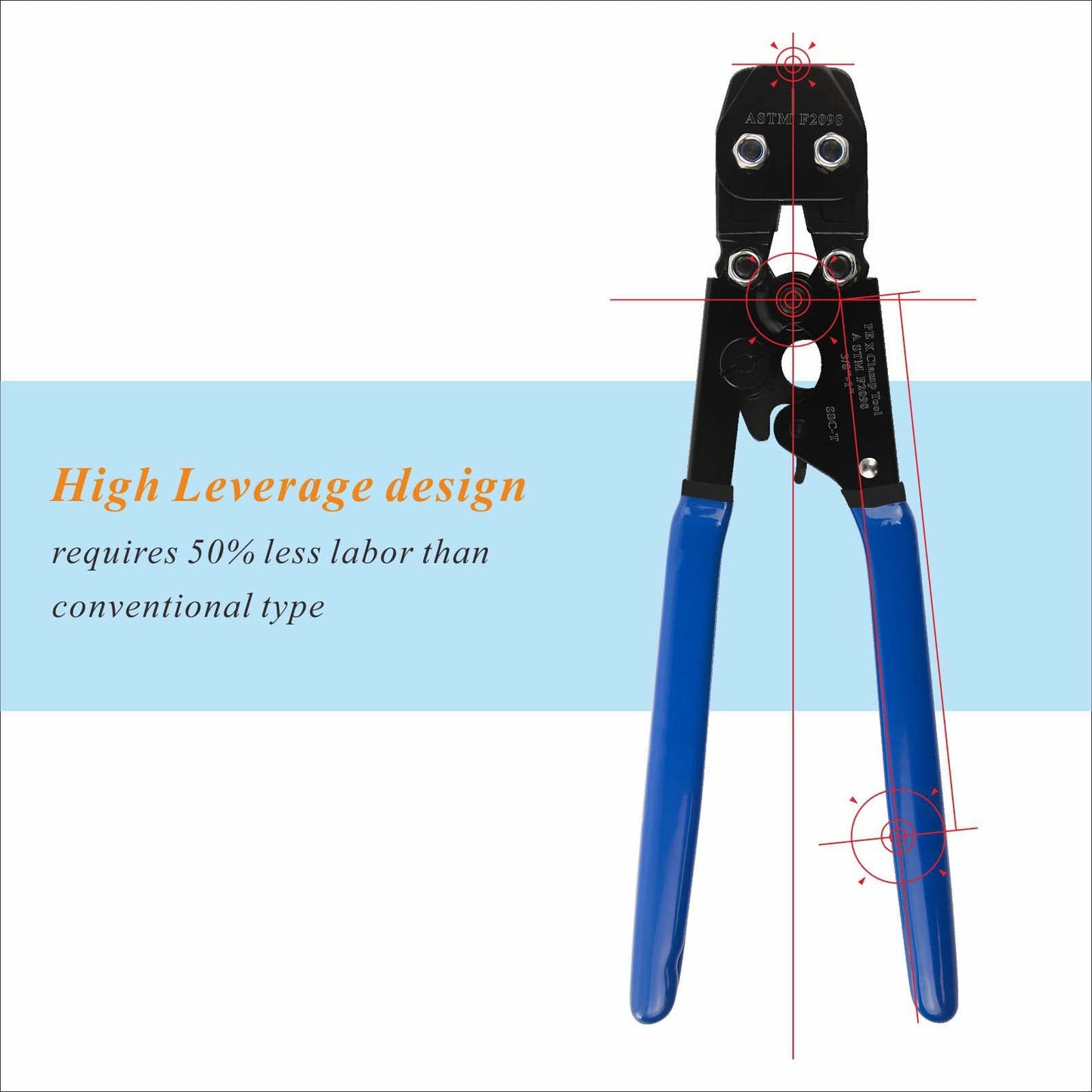 PEX Pipe Clamp Crimping Tool Kit with Cutter, Stainless Steel Clamps 3/8"-1", Includes 10x1/2" & 10x3/4" SS PEX Clamps