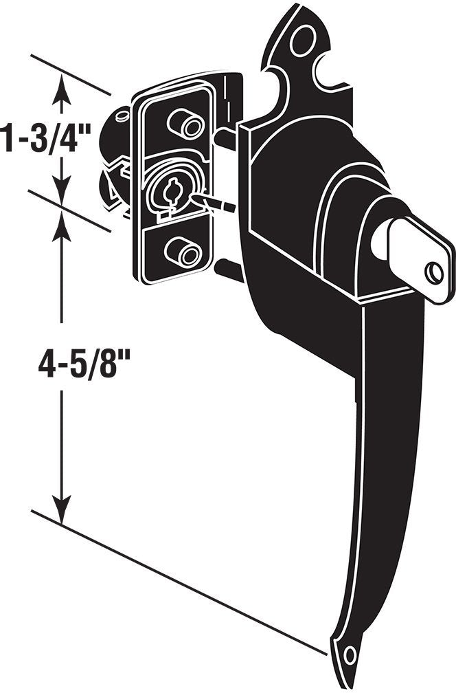 Prime-Line K 5080 1-3/4 In., Black, Colonial Push Button Lock with Key (Single Pack)
