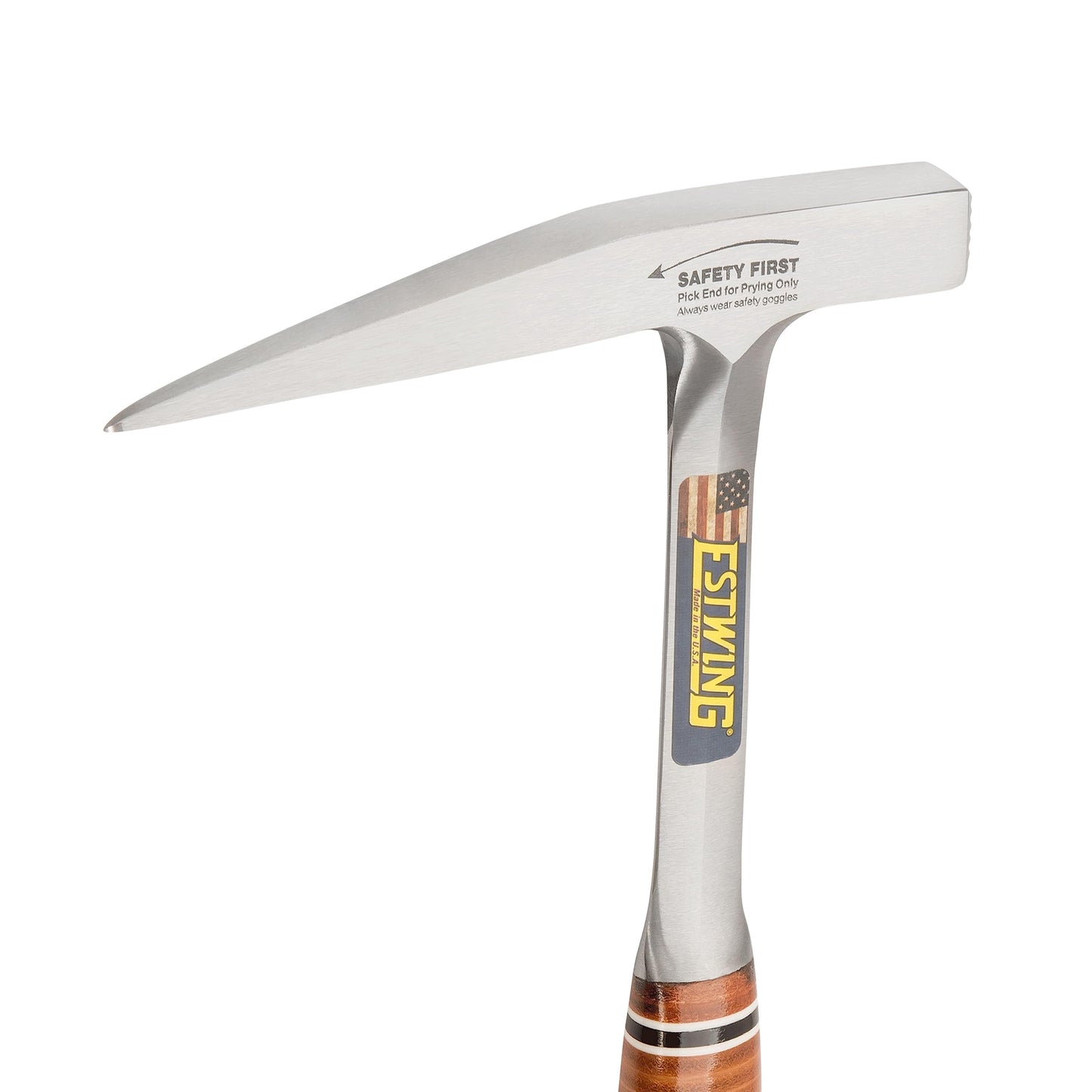 ESTWING Rock Pick - 13 oz Geological Hammer with Smooth Face & Genuine Leather Grip - E13P