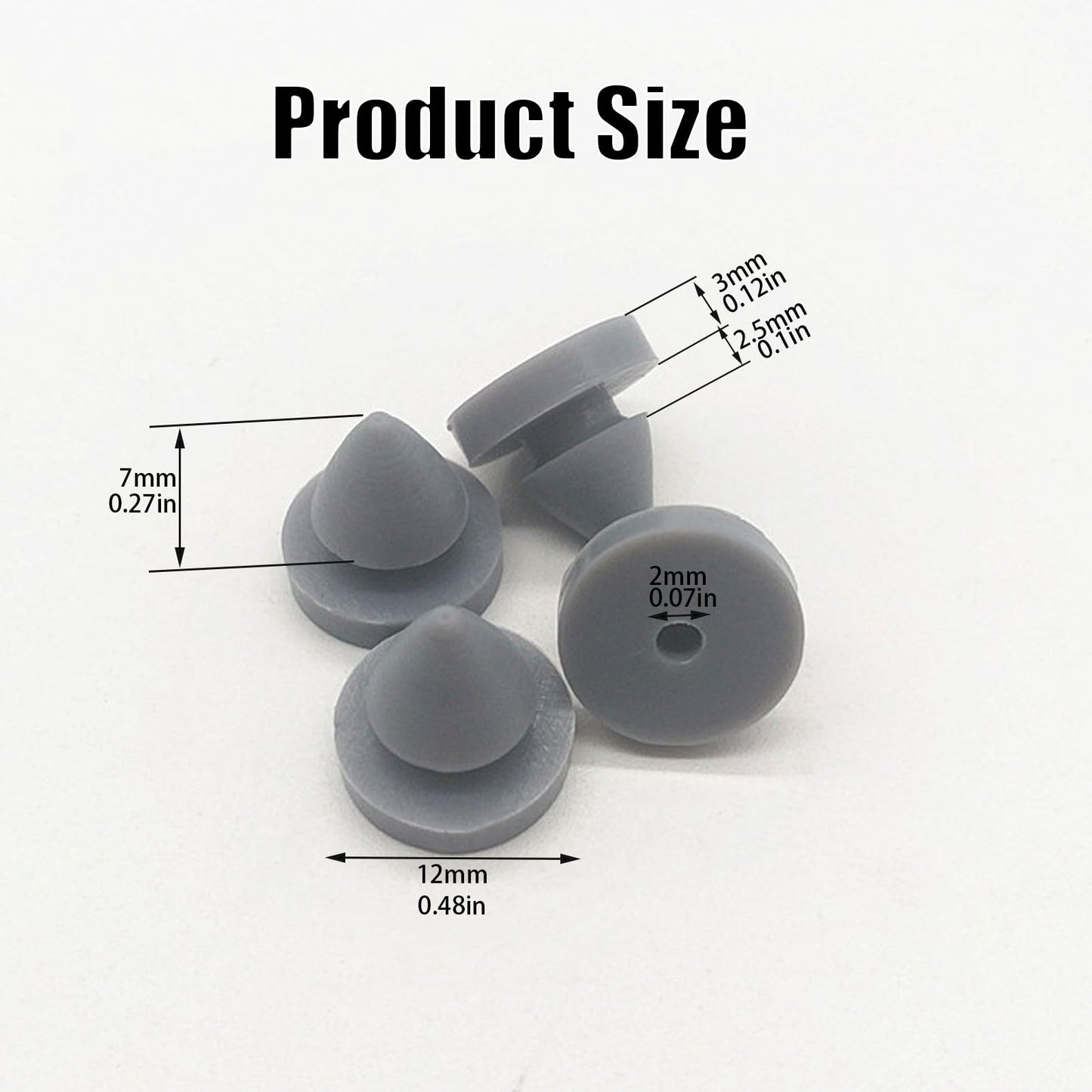 100 Pcs Rubber Door Silencer, Metal Door Anti Collision Silencer Heavy Duty Rubber Hinge Outlet Door Silencer 1/2 Inch Diameter for Metal Frame