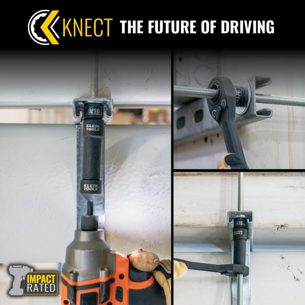 Klein Tools KNECT 15-Piece Pass-Through Socket Set, SAE Impact Sockets with MODbox Case, Bits & 3/8-In Drive Adapter