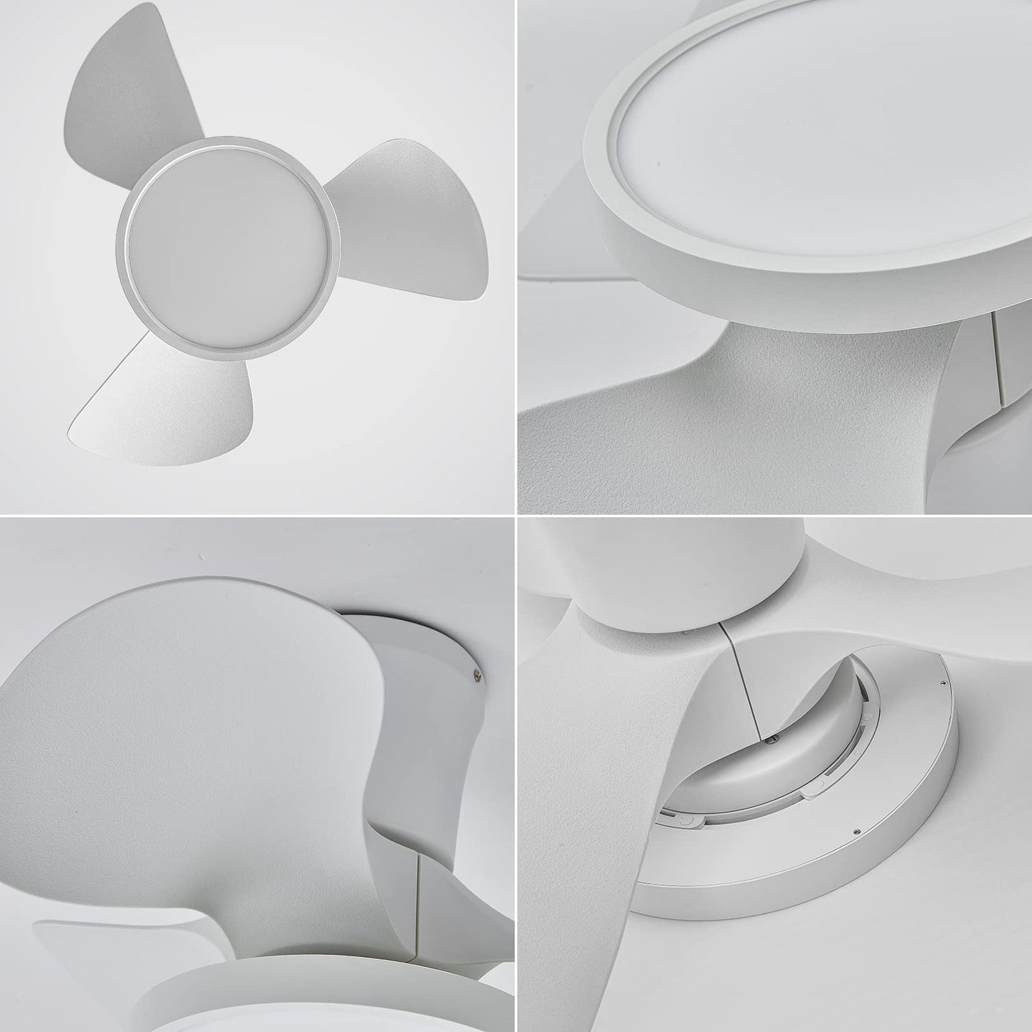 ocioc Quiet Ceiling Fan with LED Light 22 inch Large Air Volume Remote Control for Kitchen Bedroom Dining Room Patio