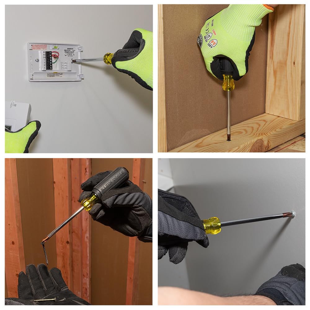 Klein Tools 603-4 Screwdriver, Made in USA, #2 Phillips Tip, Cushion Grip, Precision Machined Electrician Screwdriver, Home Improvement