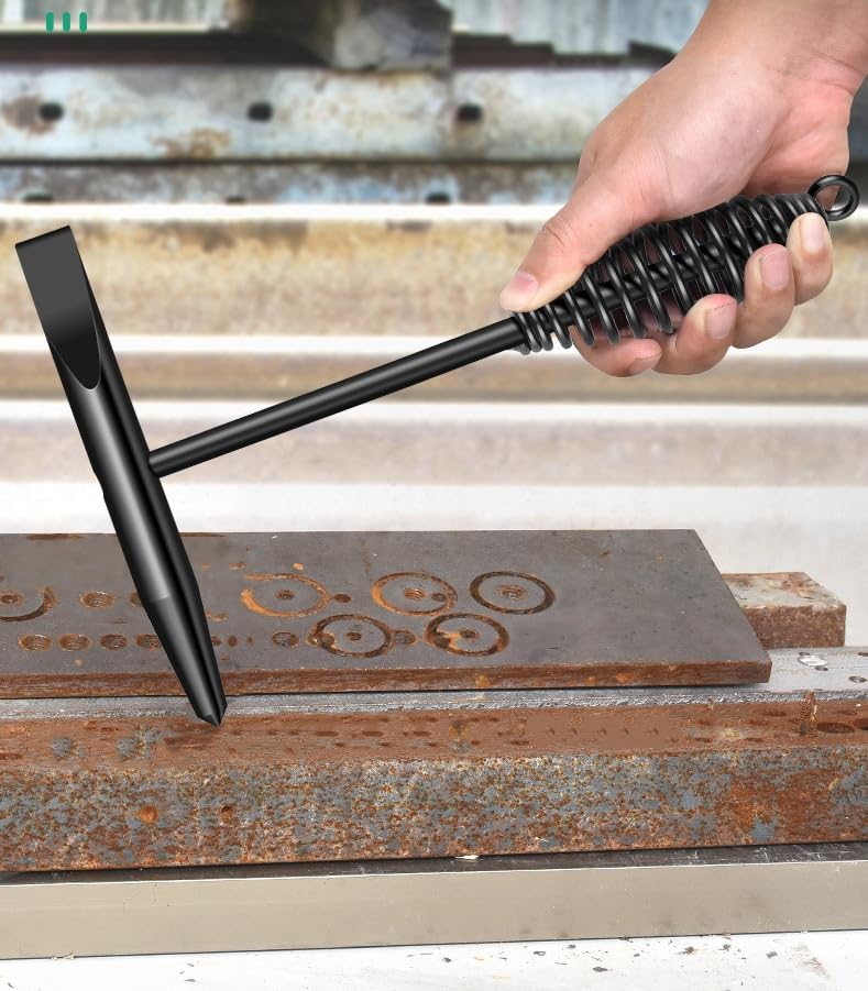 Welding Chipping Hammer with Coil Spring Handle, Cone and Vertical Chisel Welding Chipping Hammer (Hammer)
