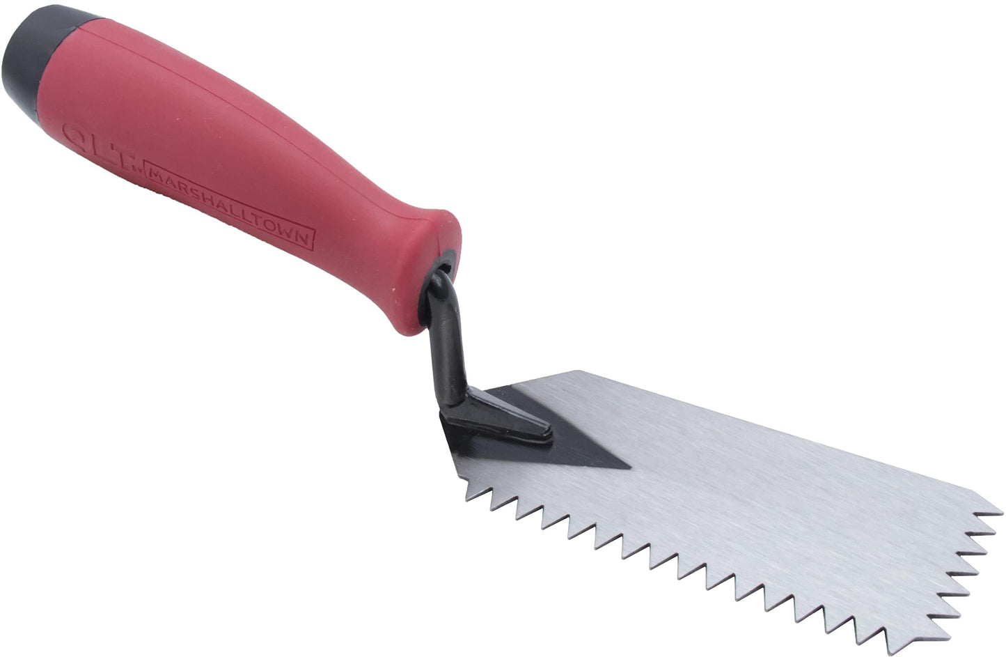 MARSHALLTOWN QLT V Notched Margin Trowel, Flooring and Tiling, Soft Grip Handle, 5 x 2 Inch, MT79