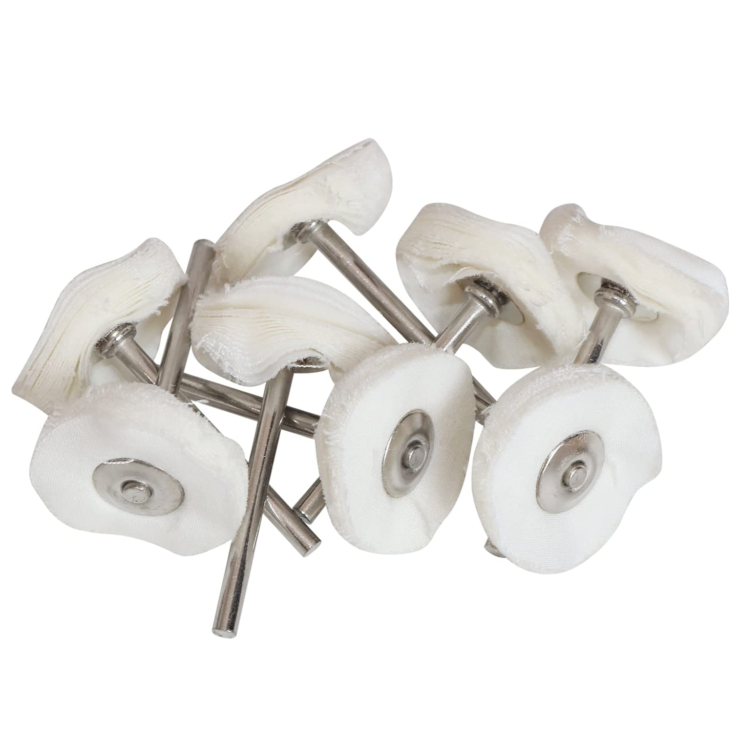 FPPO 50-Pcs 1" Polishing Buffing Wheel Set, Wool & Cotton Felt 3mm Shank Rotary Tool Accessories for Watches & Jewelry