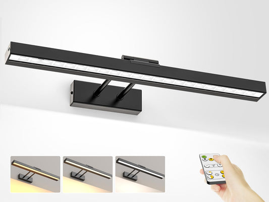 **PESUTEN 16in Battery Operated Picture Light, Wireless Rechargeable Art Light with Remote, CCT Dimmable for Paintings, Gallery, Bedroom, Bathroom**