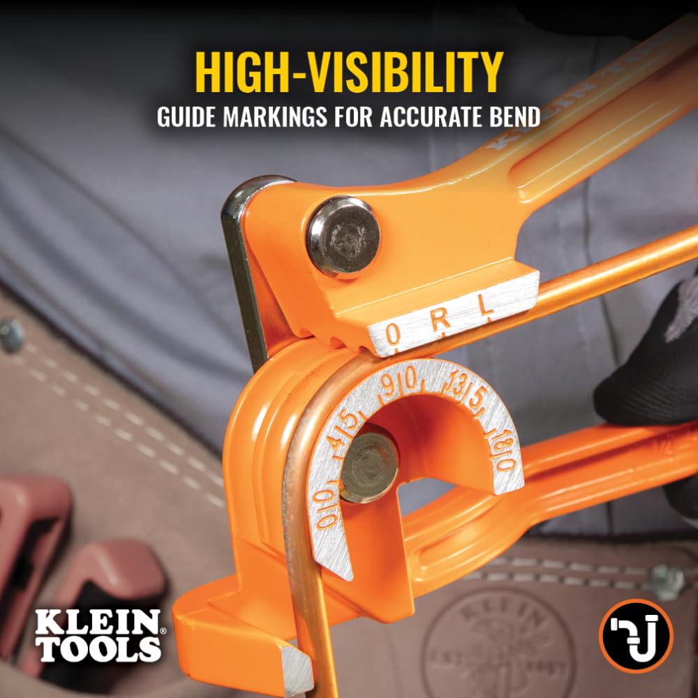 Klein Tools 51006 3-in-1 Tube Bender, 1/4, 5/16, and 3/8-Inch O.D. Tubing, Bends Soft Copper, Aluminum, Thin Wall Steel up to 180 Degrees