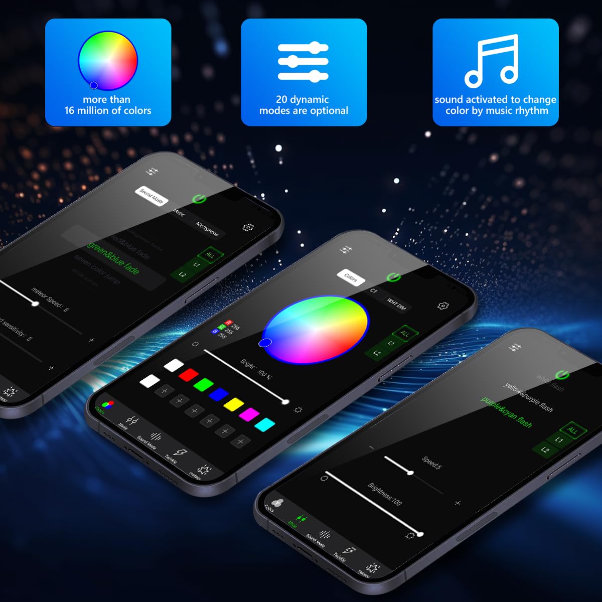 AMKI RGBW 16W Sound Mode Light Source Engine Driver Remote/APP Control Starlight Box Motor for Fiber Optic Star Ceiling Light Kit