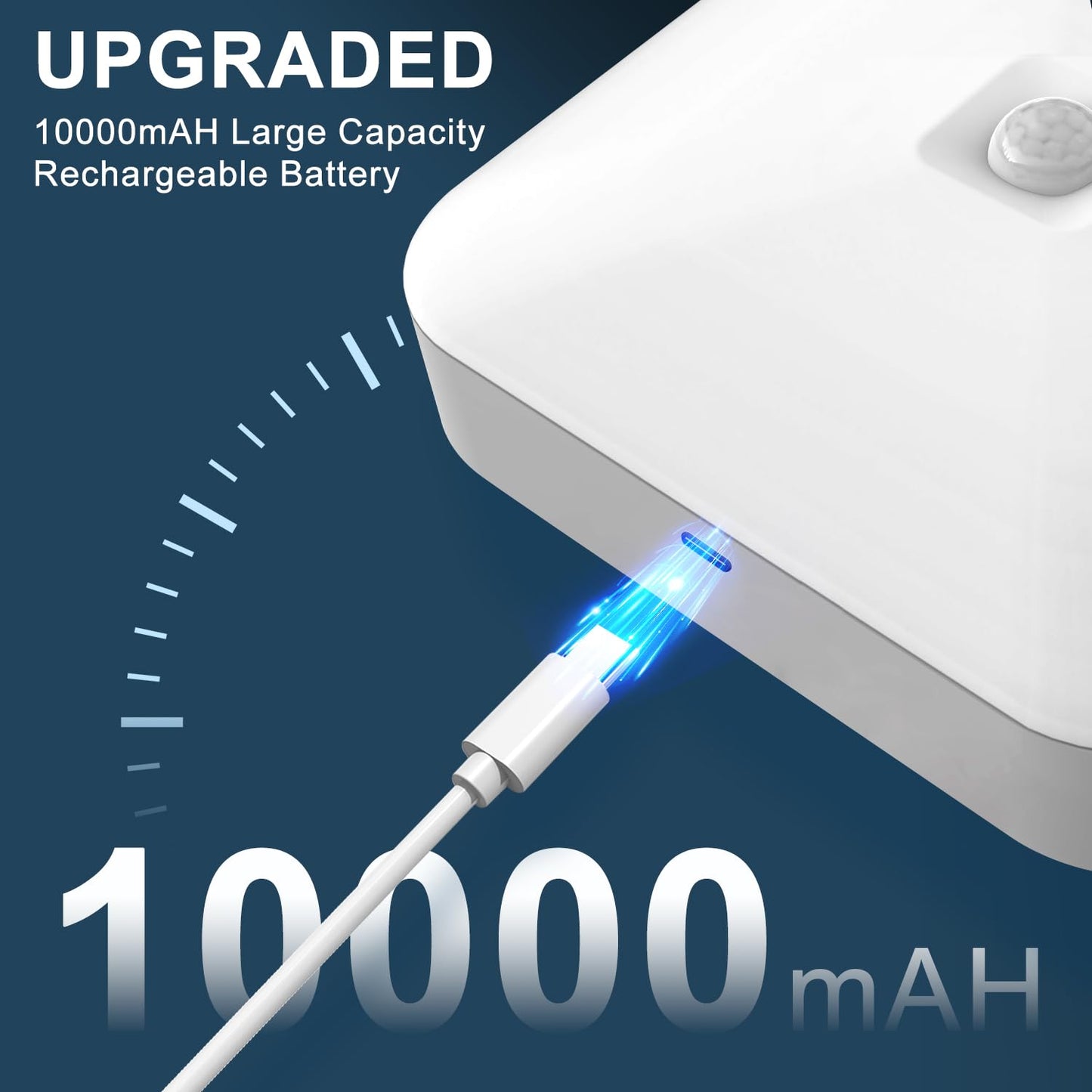 WhitePoplar Rechargeable Motion Sensor Closet Light, 500LM Wireless Battery Ceiling Light, Motion Activated 5000K for Shower Hallway Garage Pantry