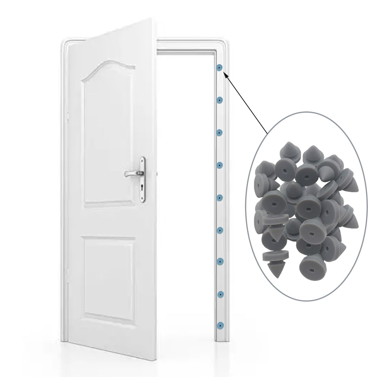 100 Pcs Rubber Door Silencer, Metal Door Anti Collision Silencer Heavy Duty Rubber Hinge Outlet Door Silencer 1/2 Inch Diameter for Metal Frame