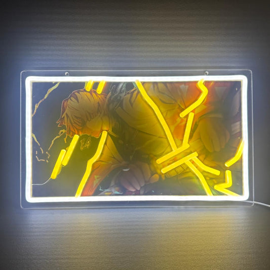 Zenin Decor | LED Slayer Of Demons Wall Art - Zenetsu - Handmade - Decorations - Japanese Display Backgrounds - Peripherals, Dorm Bedroom, Game Room
