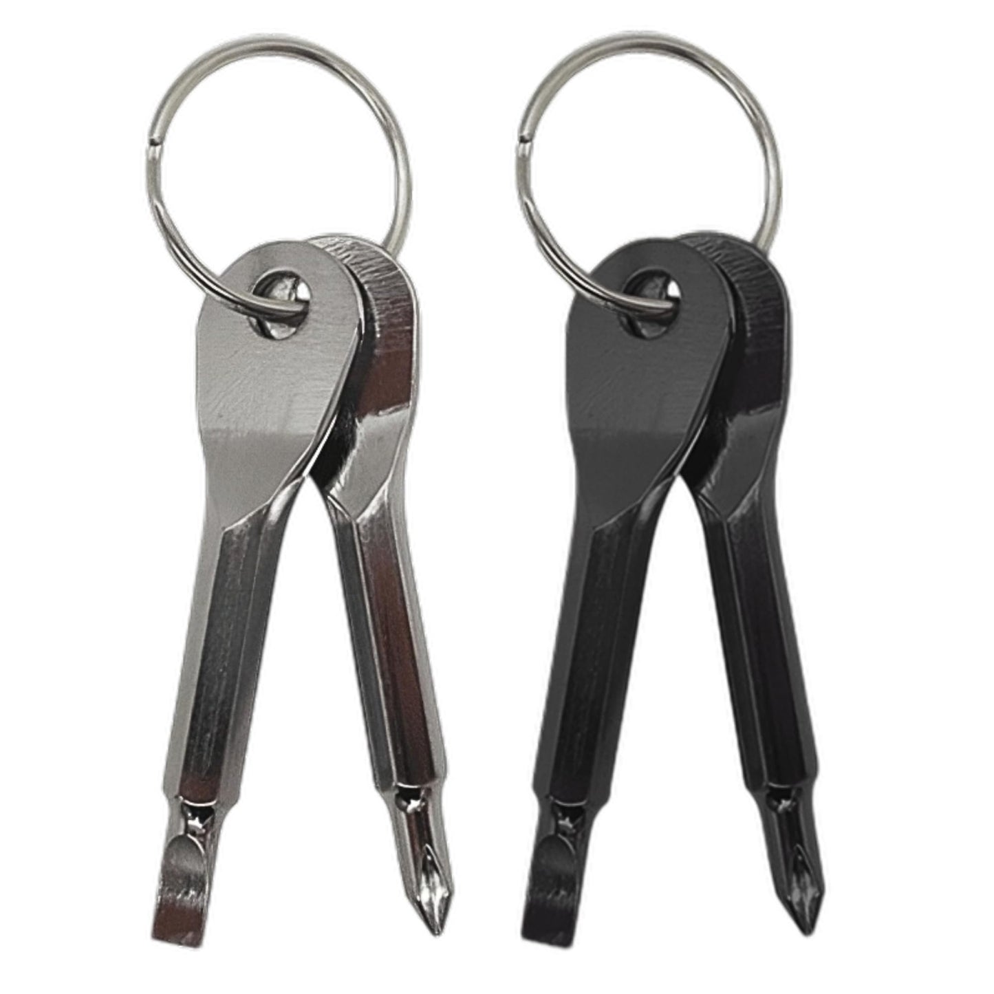 Pocket Screwdriver Set 2-Pack – EDC Keychain Tools, Compact Flat & Phillips for Furniture, Small Repairs, Portable Stocking Stuffer