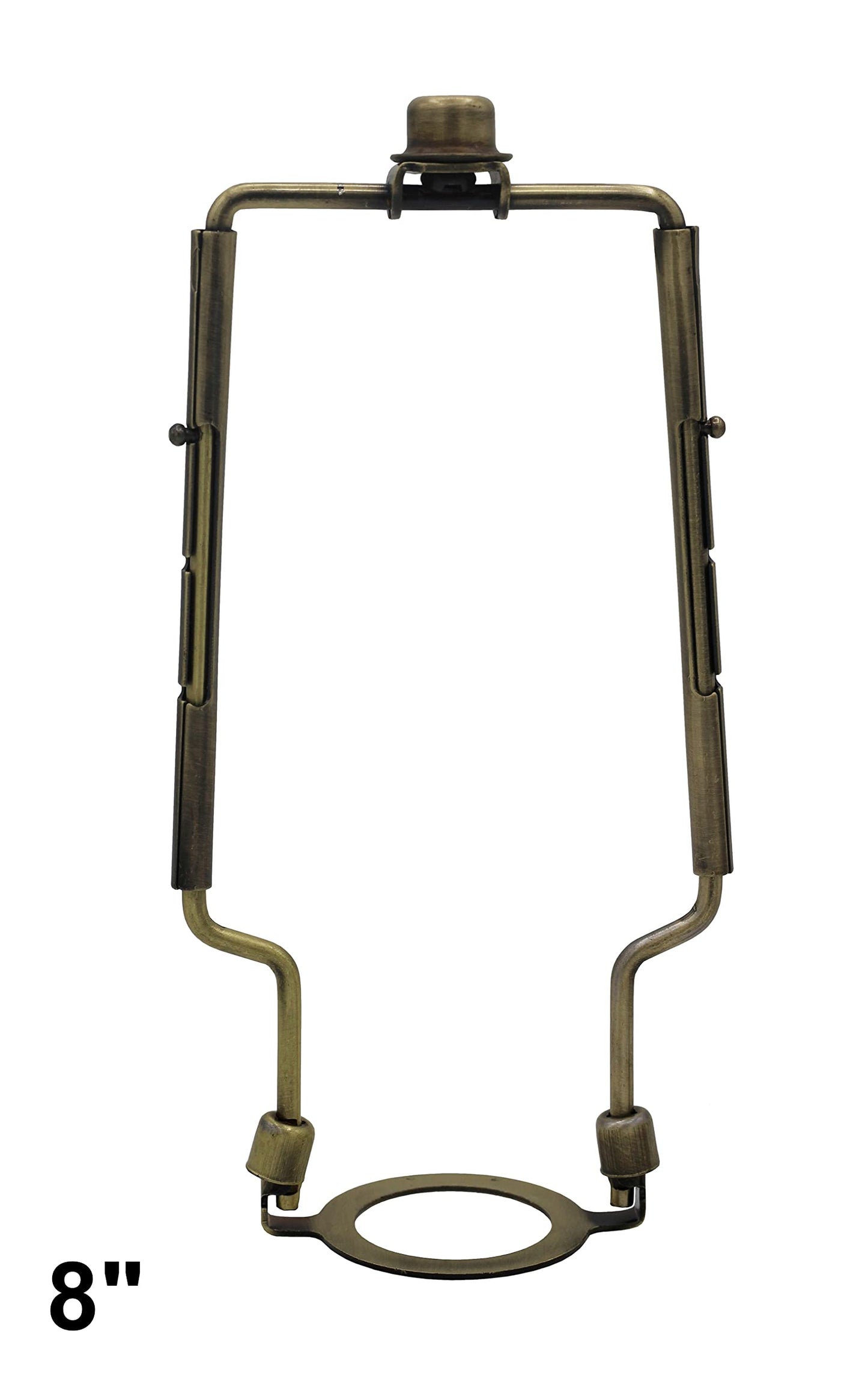 Creative Hobbies Adjustable Lamp Harp 8" 9" 10" Includes Regular Base and Uno Base and Finial (Antique Brass)