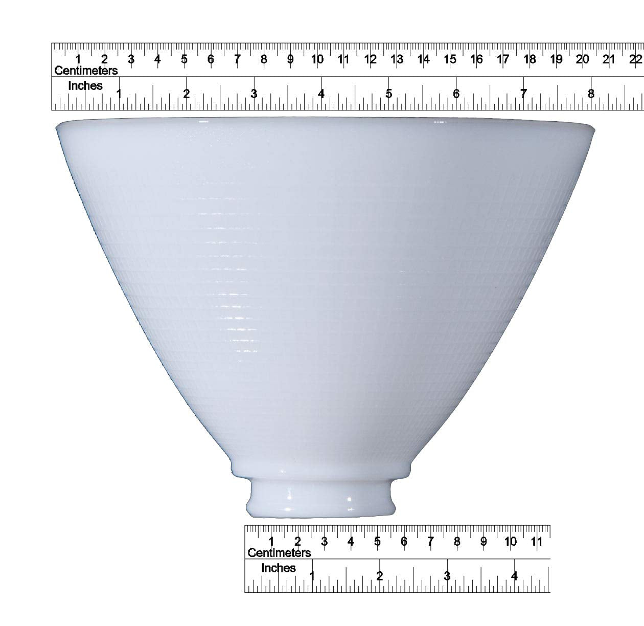 B&P Lamp 10 Inch Diameter I.E.S Style White Opal Glass Reflector Shade with Waffle Pattern Glass - Perfect Fit for Floor Lamps and Mogul Sockets