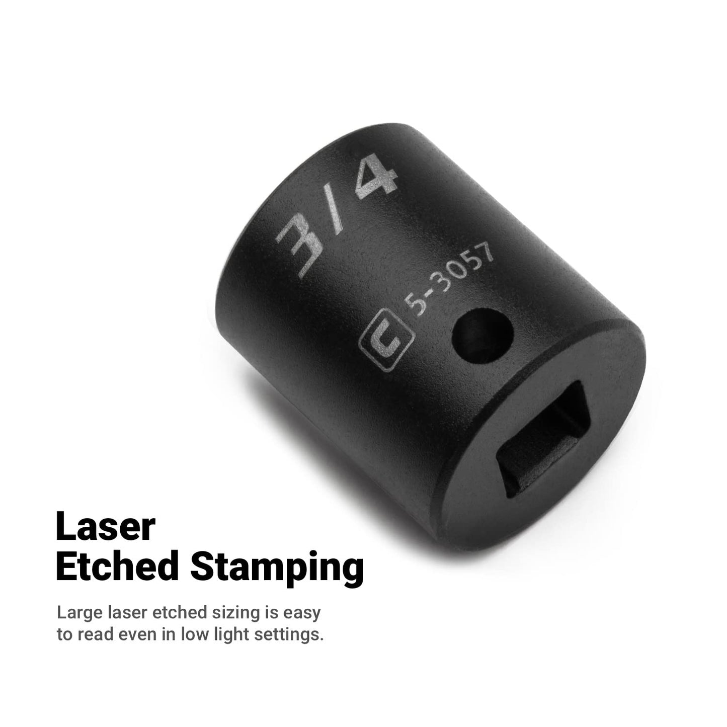 Capri Tools CP53053 1/2-Inch Shallow Impact Socket, 3/8-Inch Drive, 6-Point, SAE