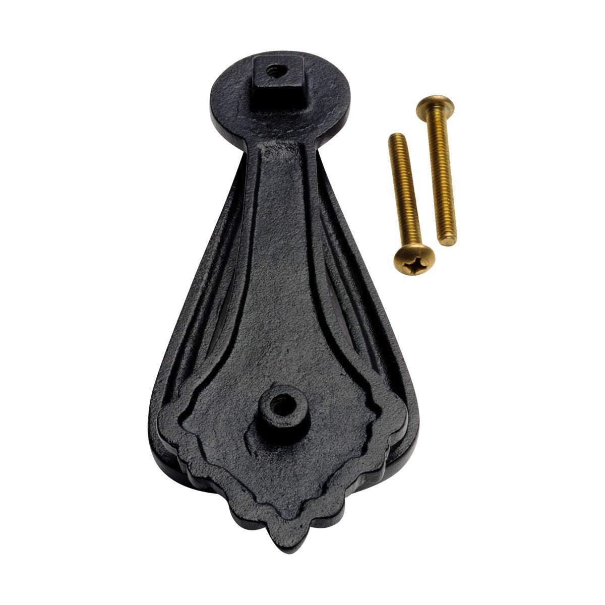Renovators Supply Manufacturing Door Knockers for Front Door 7 in. Black Cast Iron Georgian Style Door Knocker with Mounting Hardware