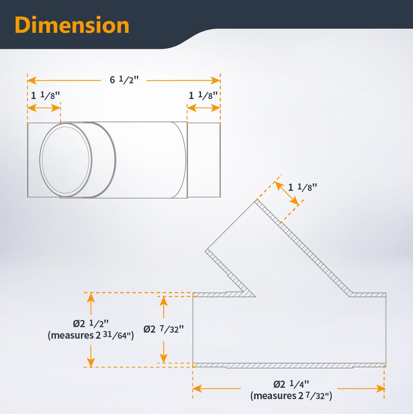POWERTEC 2-1/2 Inch Y Fitting for 2 1/2 Inch Hose, 2 1/2 Inch Hose Connector Fittings for Dust Collection System, 1 pack (70179V)