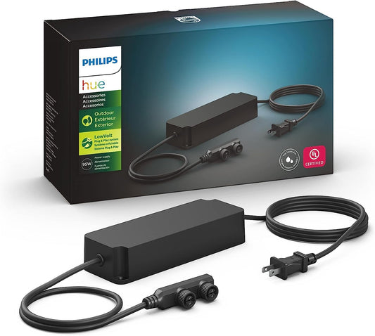 Philips Hue Outdoor 100W Power Supply Black – Weatherproof, Connect Multiple Low Voltage Lights, Requires Hue Bridge, 1 Pack