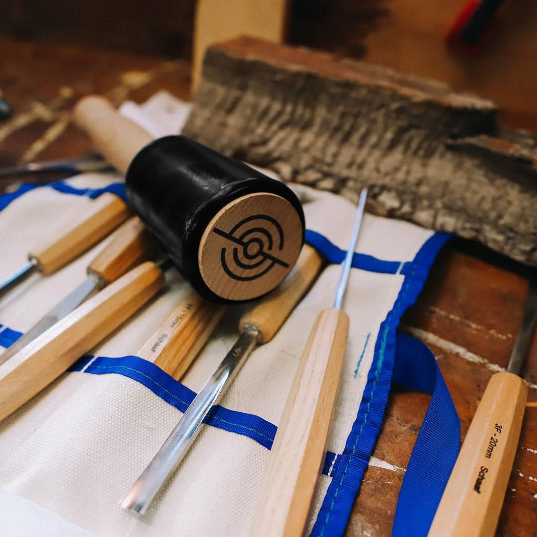 Schaaf Tools 15oz Wood Carving Mallet – Comfortable Handle, Non-Marring Urethane Head, Reduces Fatigue, Ideal for Woodworking & Chisels