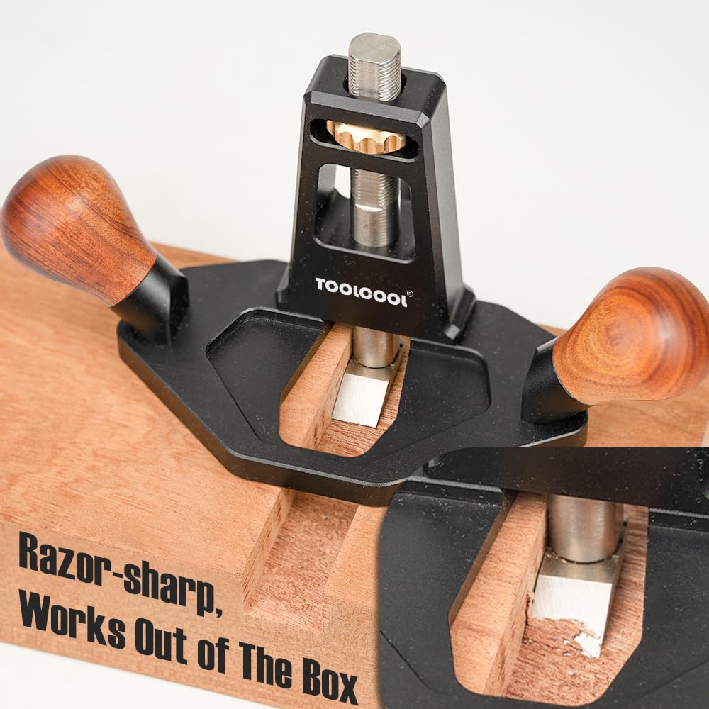 TOOLCOOL Router Plane Handheld Woodworking Tool Simple and Effective Plow Plane for Tuning Joinery Cutting Grooves Mortise (Wood Grip)