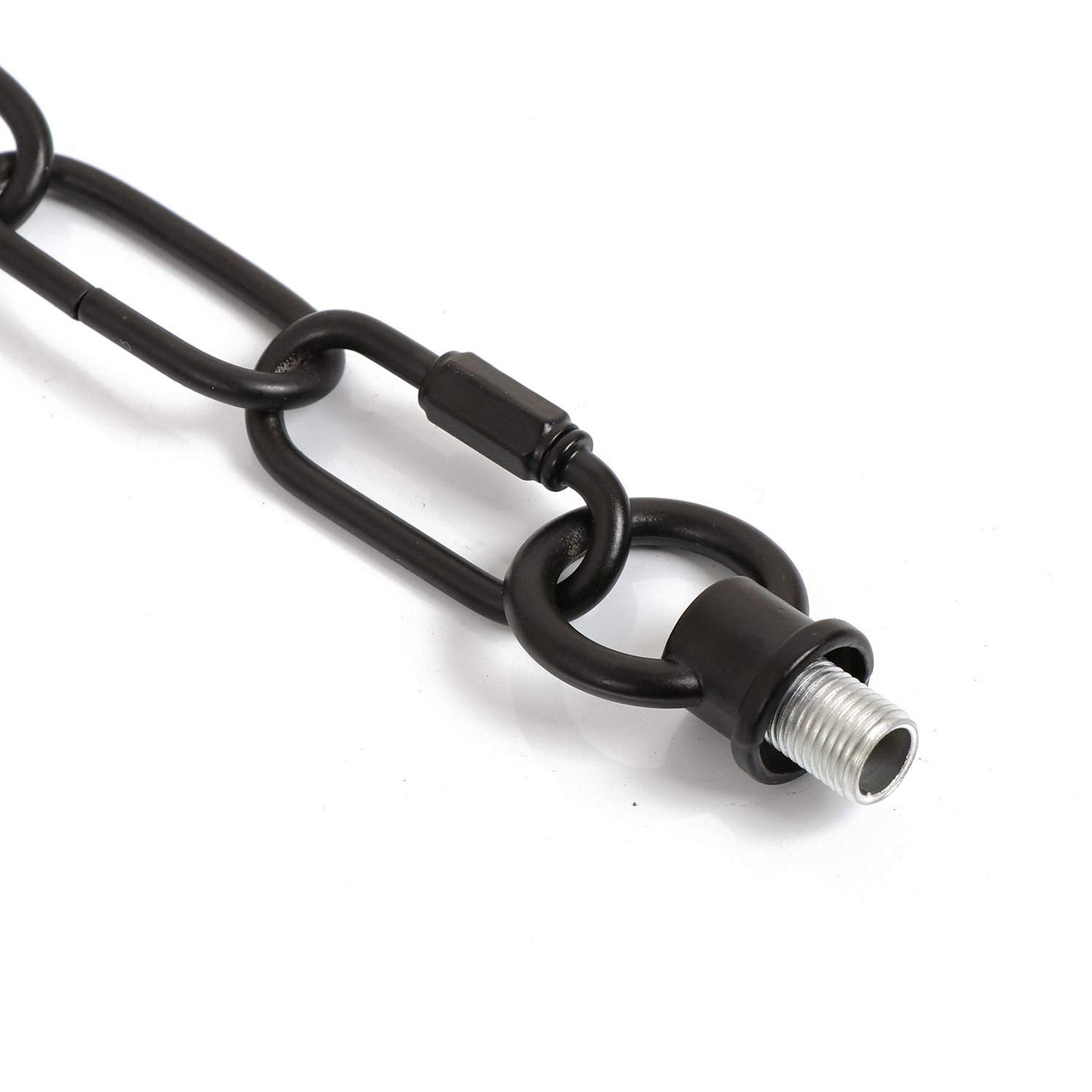 Voguad 15ft Black Pendant Lighting Chain, Heavy-Duty Hanging Extension with Connection Locks, Swag Light Fixture Chain, 65 lb Load Capacity