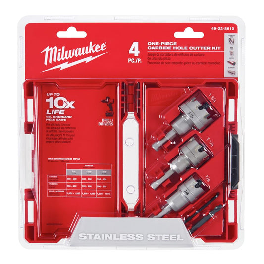 Milwaukee Electric - ONE-Piece Carbide Hole Cutter Set 4PC