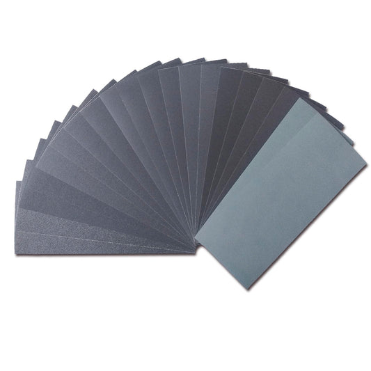 20PCS Sandpaper Variety Pack, Assorted Grits 120-3000, 9 x 3.6 Inch for Wood & Metal Sanding, Wet & Dry Sheets