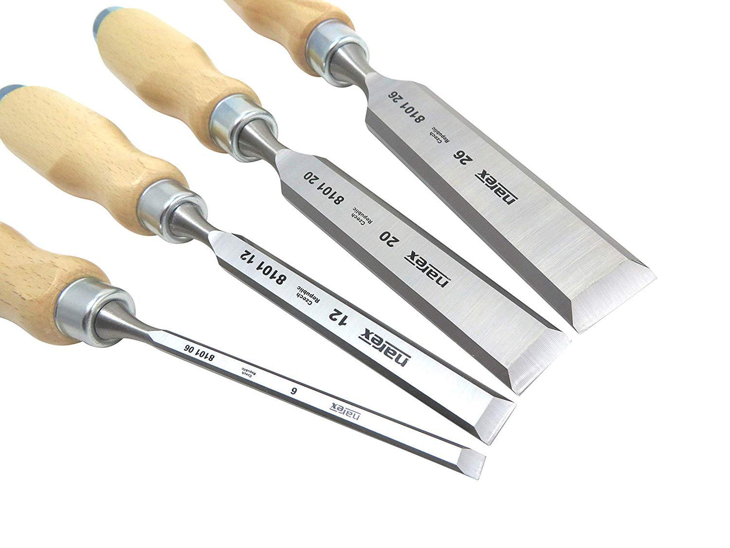 Narex Bevel Edge Chisel Set with Wooden Handles, Set of 4 pcs