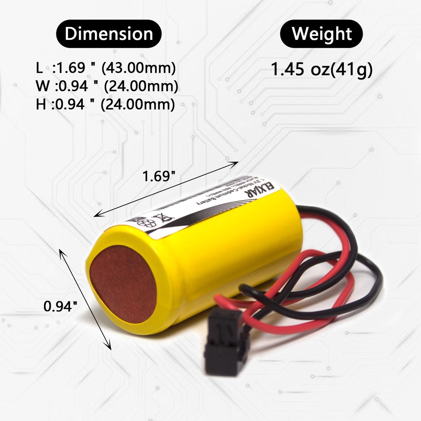 Coonyard (2-Pack) 1.2V 1200mAh Ni-CD Battery Pack Replacement for Lithonia ELB3500 Exit Sign Emergency Light