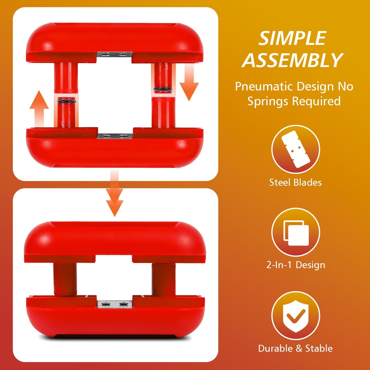LUVRD Edge Banding Trimmer with Tungsten Carbide Blades, ABS Body, Pneumatic Double-Edge Cutter for Laminate, Wood, PVC, Veneer (Red)