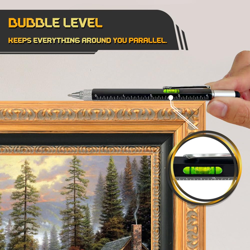 9-in-1 Multitool Pen Set for Men – 2 Pens + 6 Refills, Unique Tech Gift from Wife or Daughter for Christmas, Birthday, Valentine’s