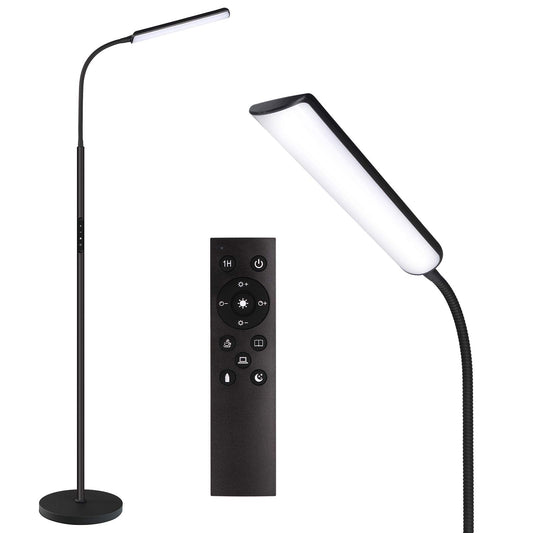 Dimunt 15W LED Floor Lamp with Remote & Touch Control, Adjustable 3000K-6000K, Stepless Brightness, 1H Timer for Living Room Reading