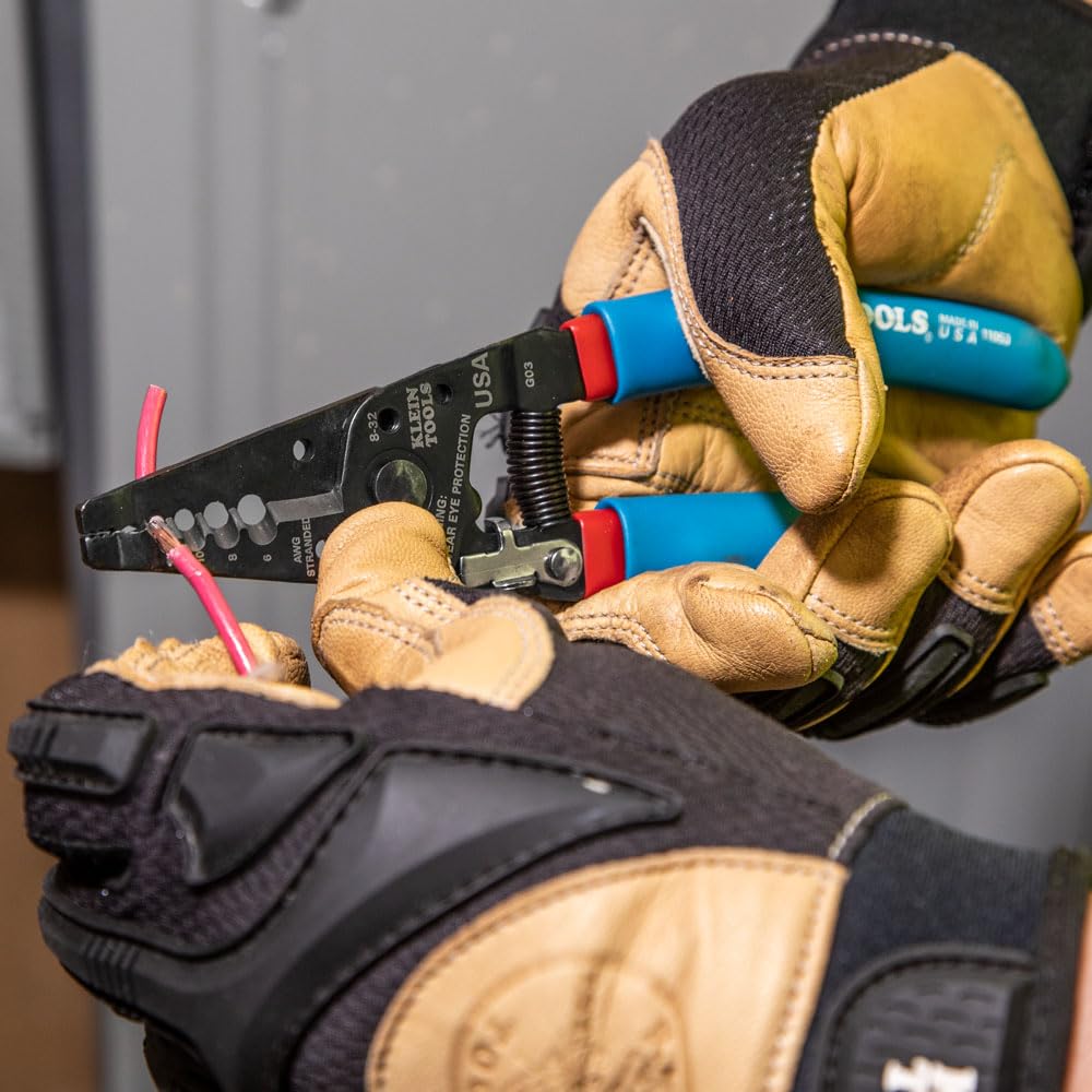 Klein Tools 11053 Klein-Kurve Wire Stripper and Cutter, Made in USA, Stripping / Cutting Tool for 6-12 AWG Stranded Wire, 7-1/8-Inch