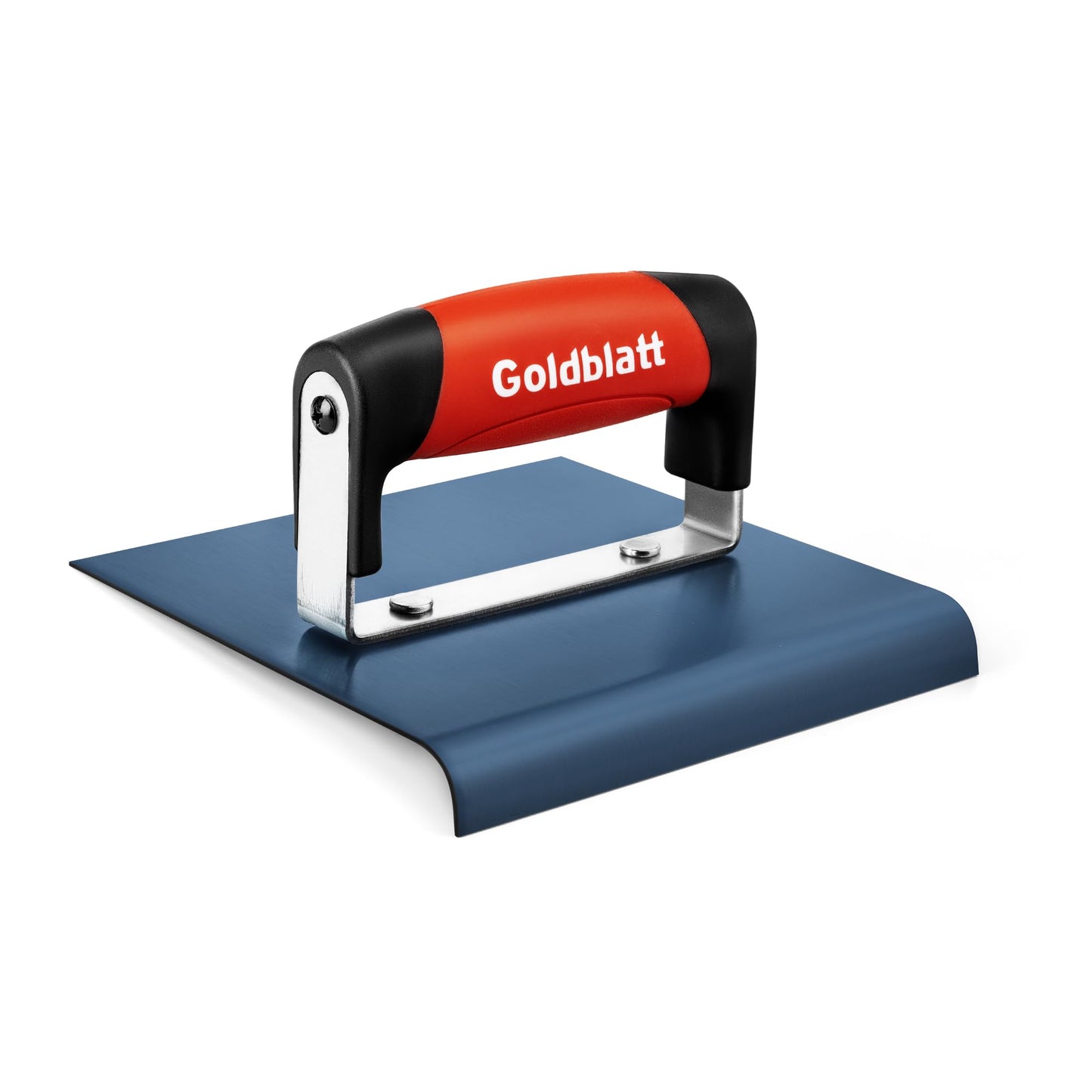 Goldblatt 6"x6" Concrete Edger, Blue High-Carbon Steel, 3/8"R 1/2"D, Durable Masonry Finishing Tool with Soft Grip & Steel Mount