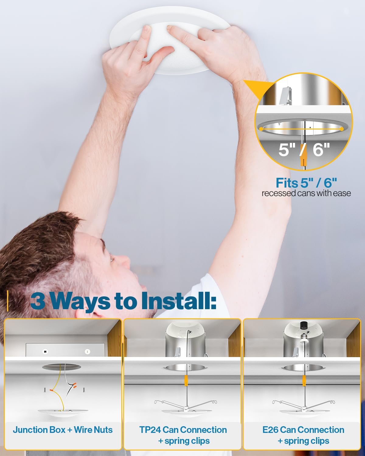 **Sunco Lighting 12-Pack 5/6” LED Disk Lights, Flush Mount Recessed Ceiling, 6000K Daylight, 15W 100W Eq, 1050LM, Dimmable, ETL**