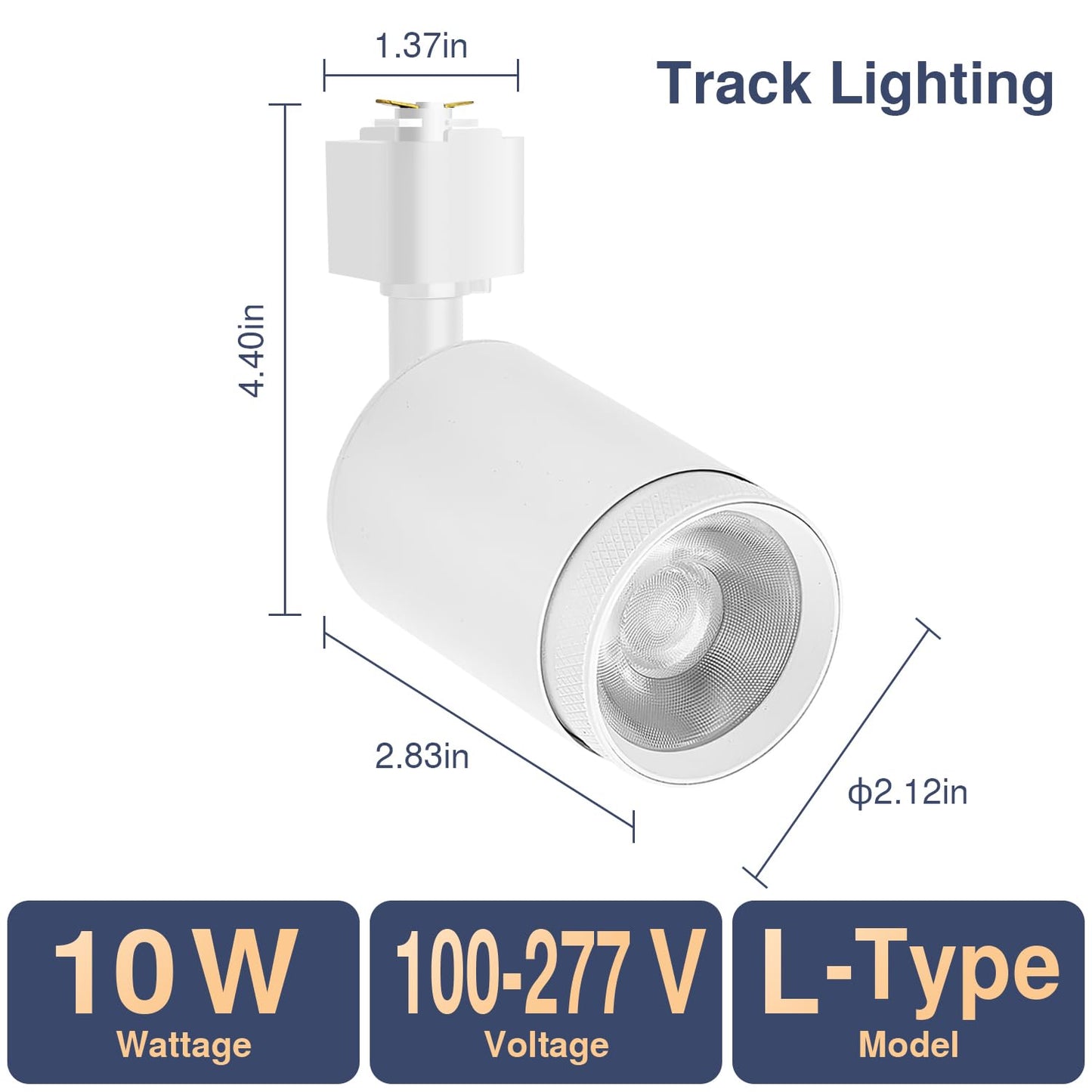 Be Studied 10W LED Track Lighting Heads – L-Type Adjustable Ceiling Spotlights 3000K/4000K/5700K CRI90+ 6-Pack White
