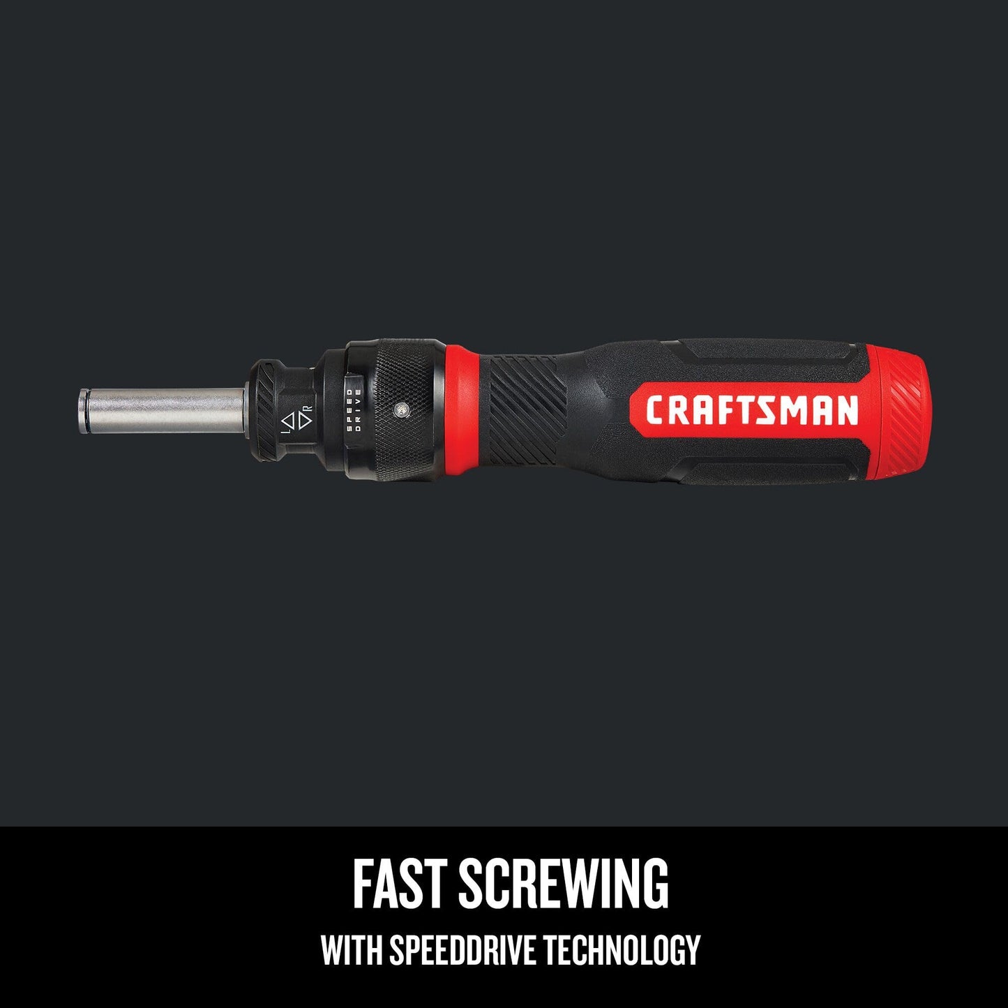 CRAFTSMAN Ratcheting Screwdriver, SpeedDrive, 2” Double Ended Bits Included, Handle Holds Up To 6 Bits (CMHT68129)