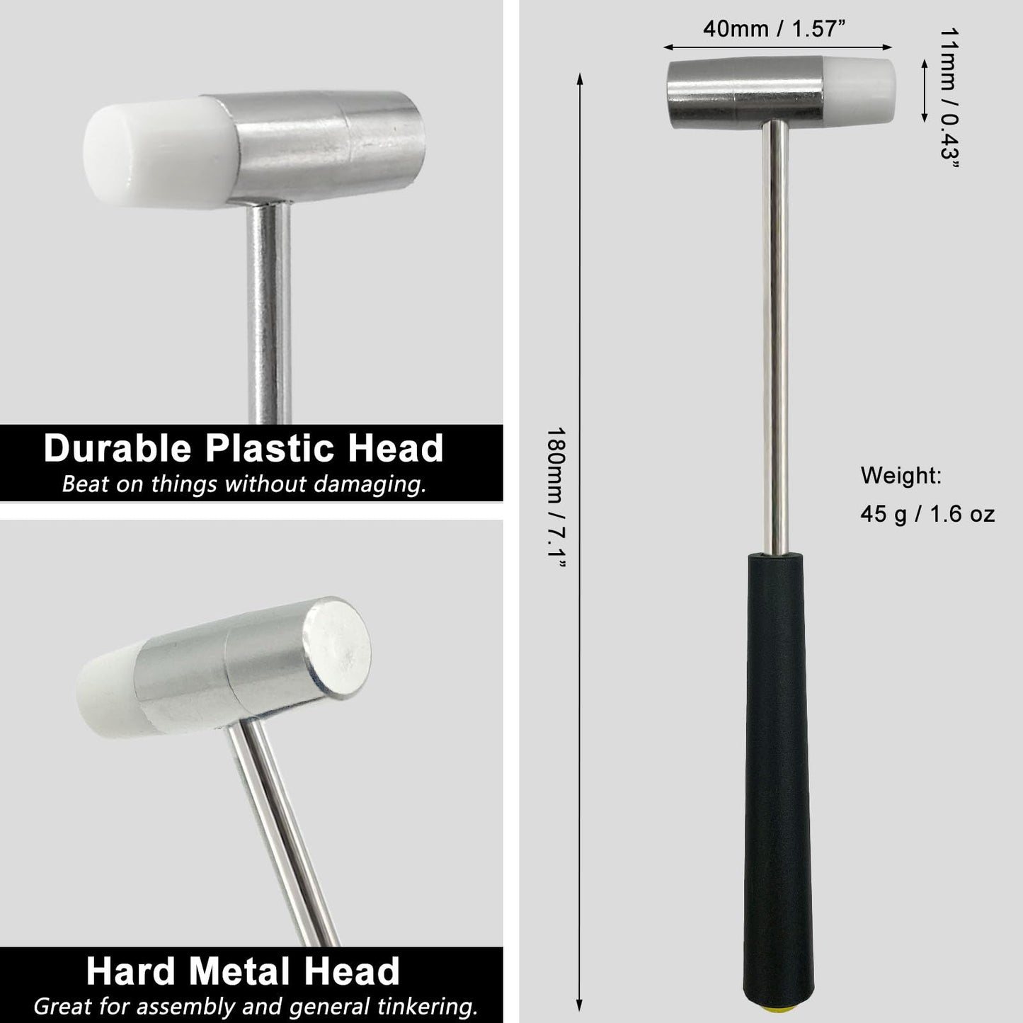 Lightweight Hammer for Home Project, Small Hammer for Jewelry Making, Little Craft Mallet for Small Projects, Watch, Woodworking, DIY, Leather