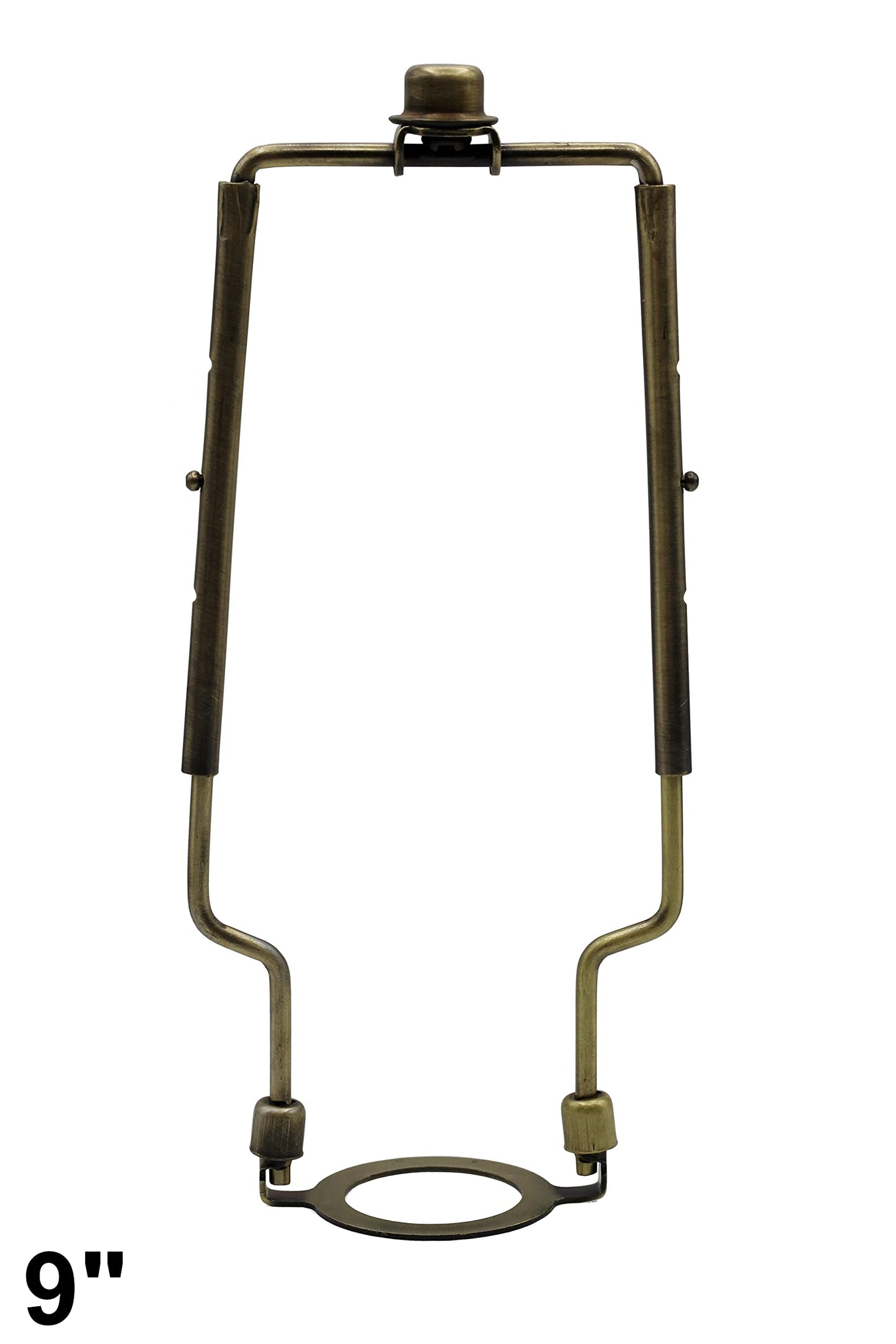 Creative Hobbies Adjustable Lamp Harp 8" 9" 10" Includes Regular Base and Uno Base and Finial (Antique Brass)