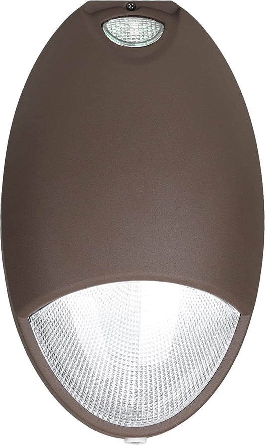 LED Emergency Wallpack Light 12W with Battery Backup, Photocell, Self-Test, UL-924, IP65 Wet Location, Dark Bronze (1 Pack)