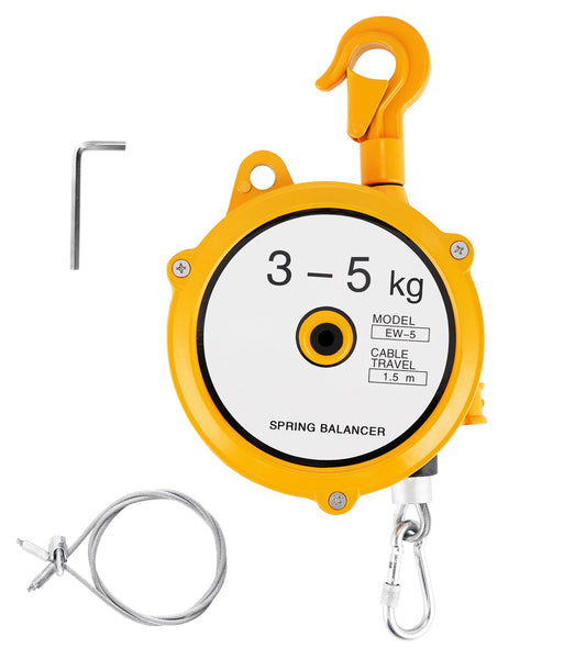 YJINGRUI Retractable Spring Balancer 3~5kg(6.6~11lbs) Hanging Tool Spring Balancer Balancer Retractor 1.5m Wire Rope Hanging Holding Equipment