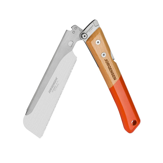 JORGENSEN 6" Japanese Pull Saw, Pro Folding Dovetail Handsaw with Beech Handle, SK5 Steel, Tool-Free Blade Change, 21TPI Woodworking