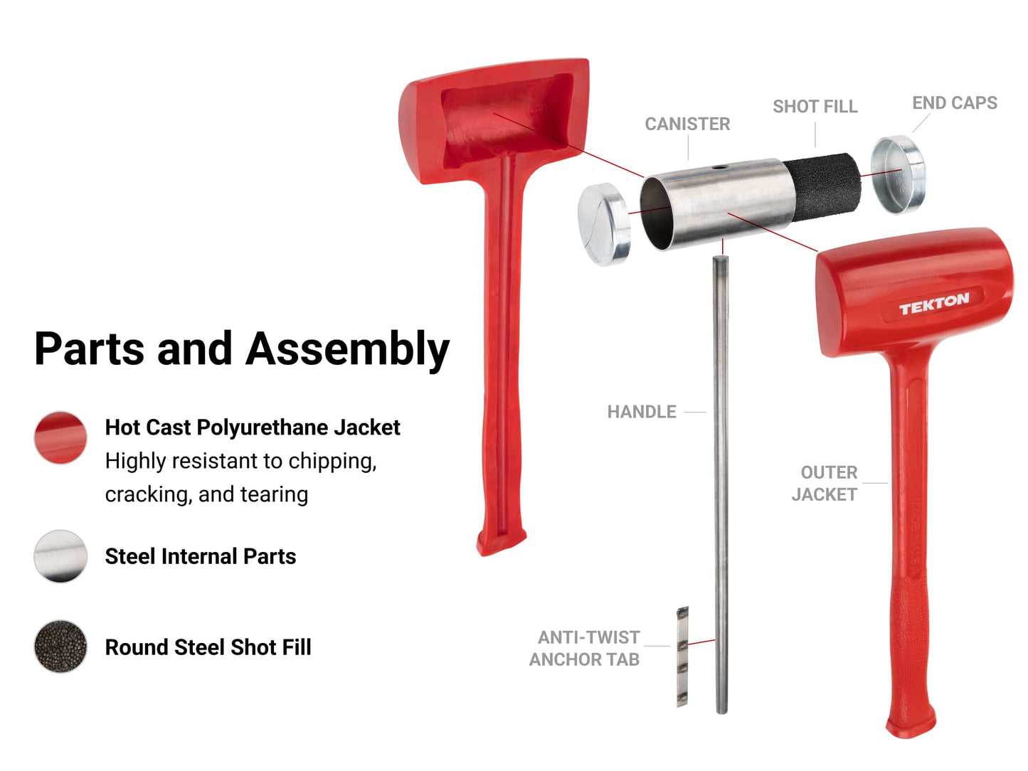 TEKTON 156 oz. Dead Blow Sledge Hammer | HDB70156 | Made in USA