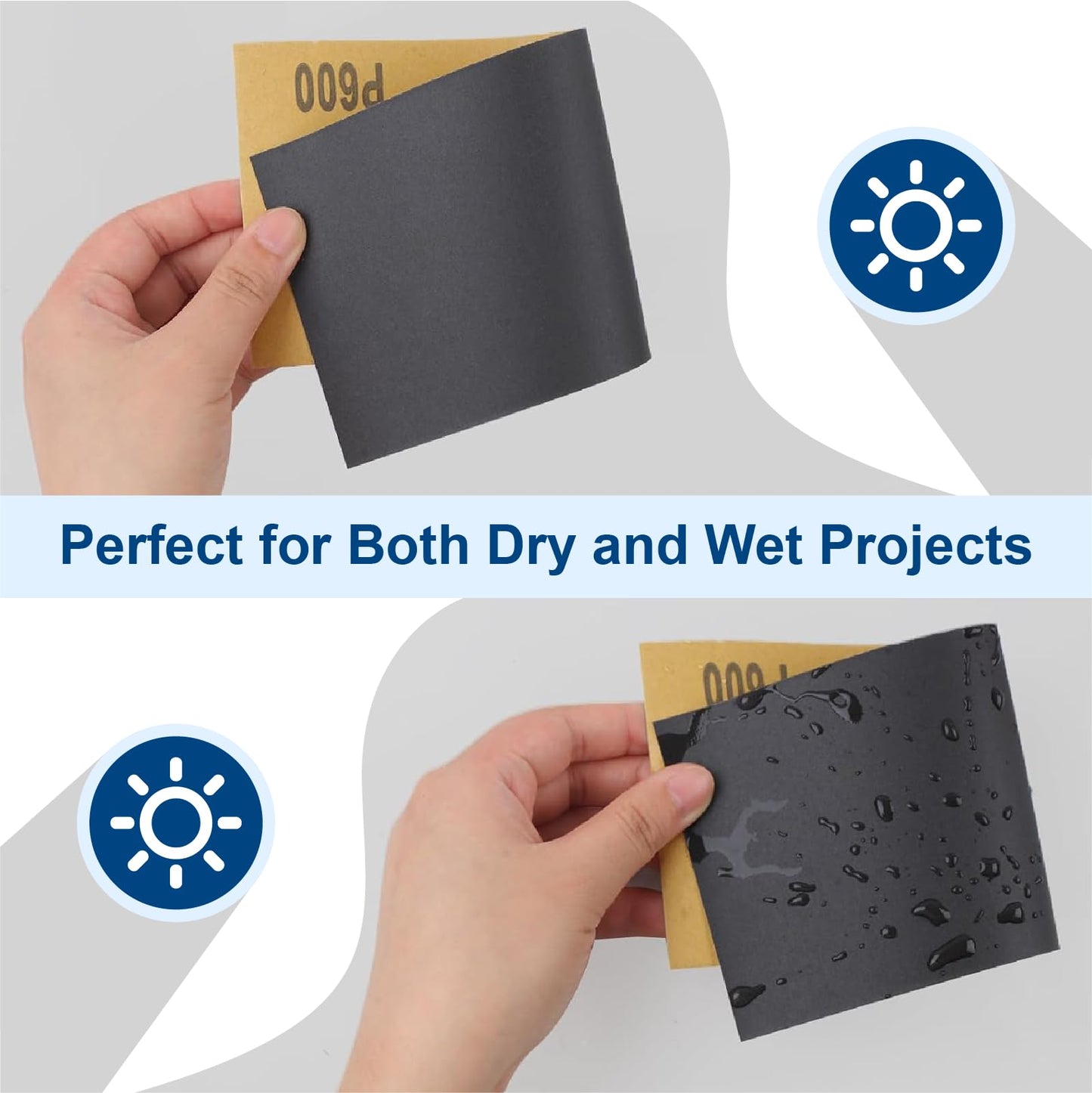 Sandpaper 800 Grit Sandpaper Sheets,9x3.6 Inch/Wet Dry Sandpaper for Wood Furniture Refinishing, Metal Sanding and Automotive Polishing 21 -Sheet