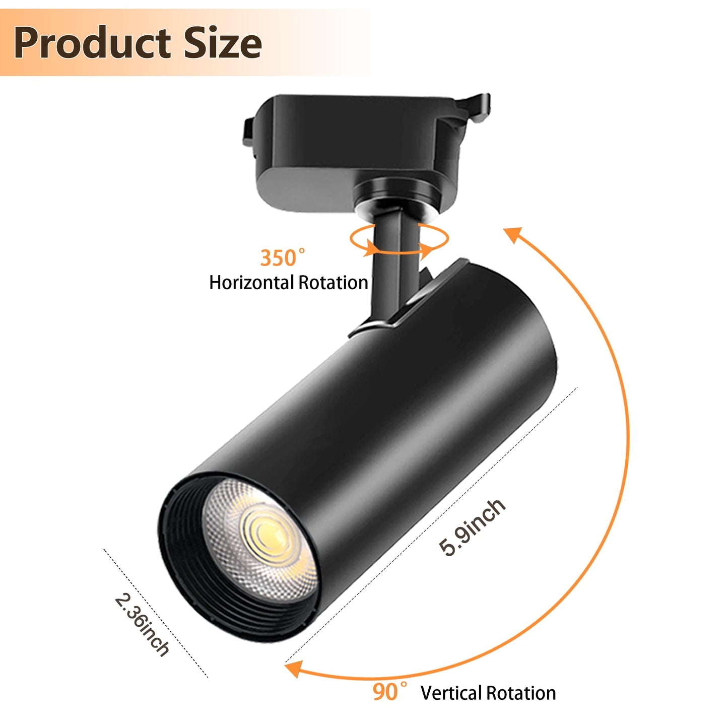 Bravsekai 12-Head Black H Track Lighting Kit, 20W 6000K LED, 2400lm, Dimmable, 13.1FT Rails, Modern Indoor Spotlight Fixture