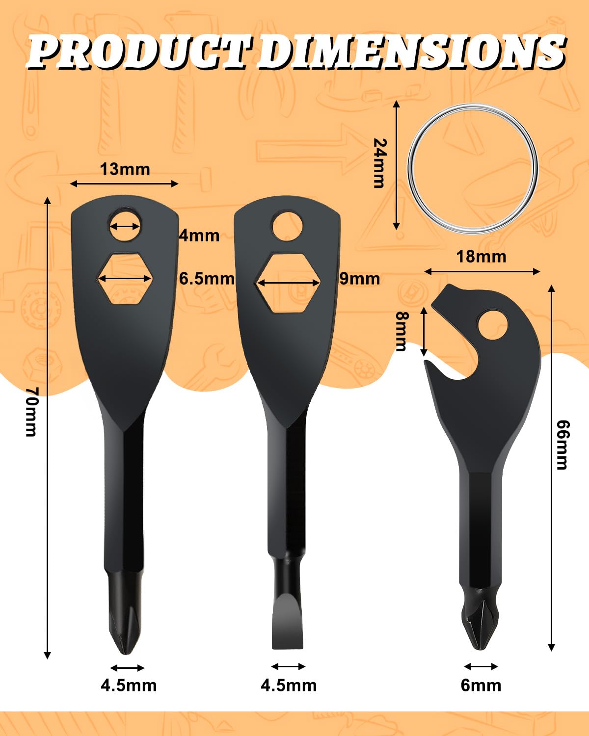 Valentine’s Day Gift for Him – 6-in-1 Keychain Screwdriver Bit Tool with Phillips, Slotted & Hex Wrench, Gift for Husband Boyfriend Dad