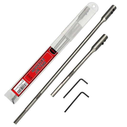 ANGELSWORD 1/4" Extension Drill Bit Holder Set, Wood Spade Drill Bit Extension,6 and 12 Inch with 2 Pieces Key