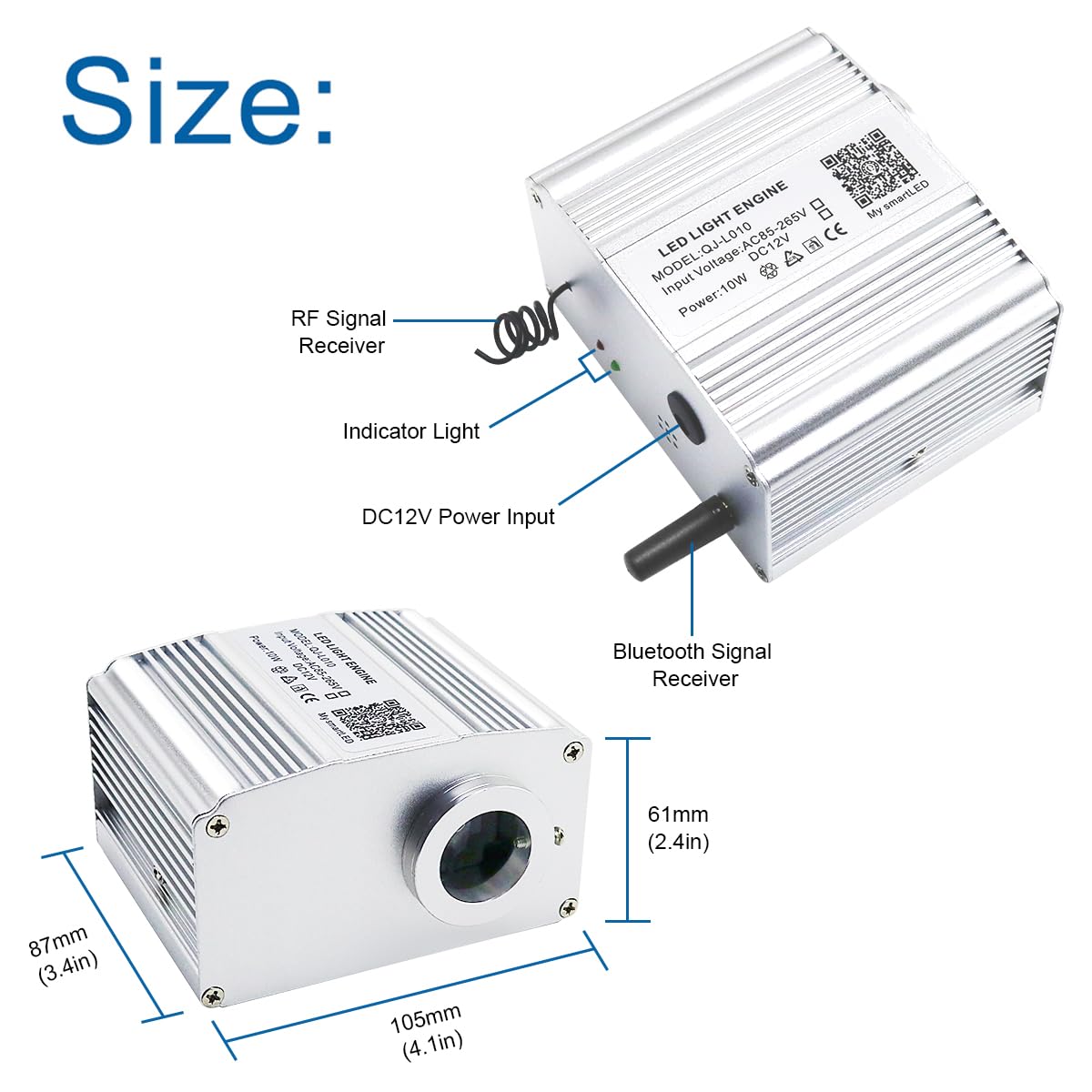 AKEPO Upgraded RGBW Fiber Optic Star Ceiling Light Kit, 10W Twinkle & Music Sync, 450 Strands, RF Remote, Car/Home App Control