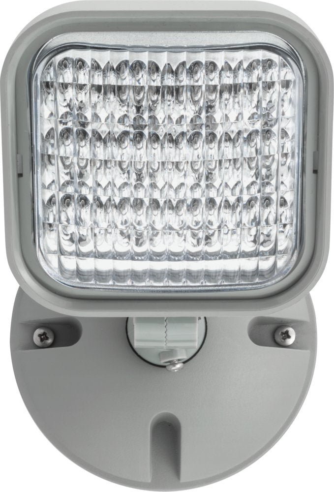 Lithonia Weatherproof LED Emergency Light, Single Head, Remote Capable, Indoor/Outdoor Commercial Use, Gray Square (ERE GY SGL WP SQ)